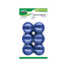 Bottoni magnetici - diametro 4 cm - blu - Lebez - blister 12 pezzi Bottoni magnetici - diametro 4 cm - blu - Lebez - blister 12 pezzi