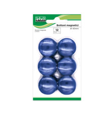 Bottoni magnetici - diametro 4 cm - blu - Lebez - blister 12 pezzi Bottoni magnetici - diametro 4 cm - blu - Lebez - blister 12 pezzi