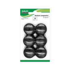 Bottoni magnetici - diametro 4 cm - nero - Lebez - conf. 12 pezzi