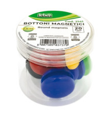 Bottoni magnetici tondi - diametro 3 cm - colori assortiti - Lebez - barattolo da 20 pezzi Bottoni magnetici tondi - diametro 3 cm - colori assortiti - Lebez - barattolo da 20 pezzi