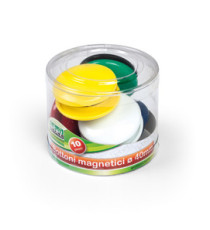 Bottoni magnetici tondi - diametro 4 cm - colori assortiti - Lebez - barattolo da 10 pezzi Bottoni magnetici tondi - diametro 4 cm - colori assortiti - Lebez - barattolo da 10 pezzi