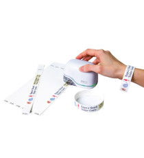 Braccialetti E-mark - 19 x 250 mm -10 et/fg - 10 fogli - bianco - Colop Braccialetti E-mark - 19 x 250 mm -10 et/fg - 10 fogli - bianco - Colop