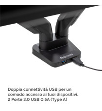 Braccio portamonitor doppio Platinum Series - Fellowes Braccio portamonitor doppio Platinum Series - Fellowes