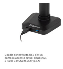 Braccio portamonitor doppio verticale Platinum Series - Fellowes Braccio portamonitor doppio verticale Platinum Series - Fellowes