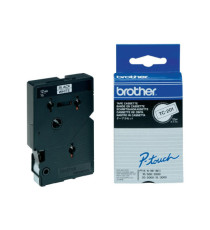 Brother - Nastro -  Bianco/Nero - TC201 - 12mm x7,7mt