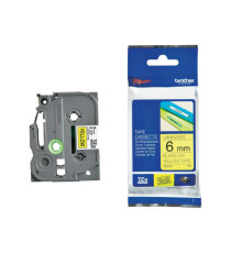 Brother - Nastro -  Nero/Giallo - TZE611 - 6mm x 8mt
