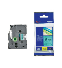 Brother - Nastro -  Nero/Verde - TZE721 - 9mm x 8mt