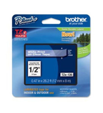 Brother - Nastro - Bianco/Trasparente - TZE135  12mm x 8mt Brother - Nastro - Bianco/Trasparente - TZE135  12mm x 8mt