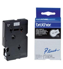 Brother - Nastro - Nero/Bianco - TC291 - 9mm x7,7mt Brother - Nastro - Nero/Bianco - TC291 - 9mm x7,7mt