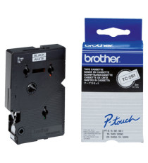 Brother - Nastro - Nero/Bianco - TC291 - 9mm x7,7mt Brother - Nastro - Nero/Bianco - TC291 - 9mm x7,7mt