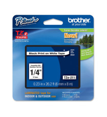 Brother - Nastro - Nero/Bianco - TZE211 - 6mm x 8mt Brother - Nastro - Nero/Bianco - TZE211 - 6mm x 8mt