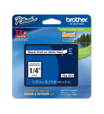 Brother - Nastro - Nero/Bianco - TZE211 - 6mm x 8mt