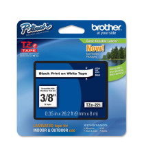 Brother - Nastro - Nero/Bianco -TZE221 - 9mm x 8mt