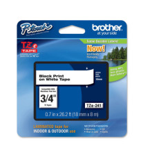 Brother - Nastro - Nero/Bianco -TZE241 - 18mm x 8mt