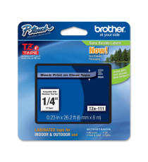 Brother - Nastro - Nero/Trasparente - TZE111 - 6mm x 8mt Brother - Nastro - Nero/Trasparente - TZE111 - 6mm x 8mt