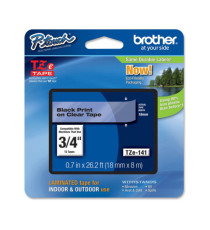 Brother - Nastro - Nero/Trasparente - TZE141 - 18mm x 8mt Brother - Nastro - Nero/Trasparente - TZE141 - 18mm x 8mt