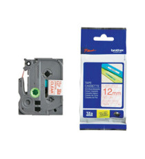 Brother - Nastro - Rosso/Trasparente - TZE132 - 12mm x 8mt Brother - Nastro - Rosso/Trasparente - TZE132 - 12mm x 8mt