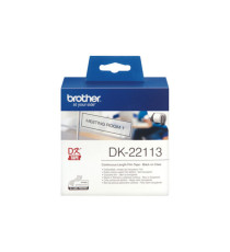 Brother - Nastro adesivo - in pellicola - Nero/Trasparente - 62mm x 15,24mt - DK-22113 Brother - Nastro adesivo - in pellicola - Nero/Trasparente - 62mm x 15,24mt - DK-22113