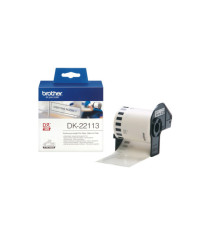 Brother - Nastro adesivo - in pellicola - Nero/Trasparente - 62mm x 15,24mt - DK-22113 Brother - Nastro adesivo - in pellicola - Nero/Trasparente - 62mm x 15,24mt - DK-22113