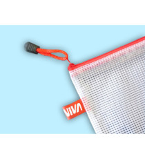 Busta a rete con cerniera blu- PVC - 27x36 cm - trasparente - Starline Busta a rete con cerniera blu- PVC - 27x36 cm - trasparente - Starline