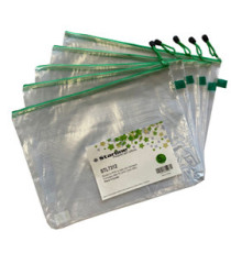 Busta a rete con cerniera verde - PVC - 31,2x41,2 cm - trasparente - Starline Busta a rete con cerniera verde - PVC - 31,2x41,2 cm - trasparente - Starline