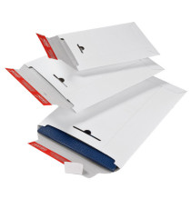 Busta a sacco - in cartone - chiusura autoadesiva - 310 x 445 x 30 mm - bianco - Colompac Busta a sacco - in cartone - chiusura autoadesiva - 310 x 445 x 30 mm - bianco - Colompac