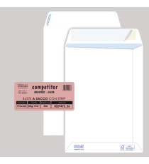 Busta a sacco Competitor FSC - strip adesivo - 19 x 26 cm - 80 gr - bianco - Pigna Envelopes - conf. 500 pezzi Busta a sacco Competitor FSC - strip adesivo - 19 x 26 cm - 80 gr - bianco - Pigna Envelopes - conf. 500 pezzi