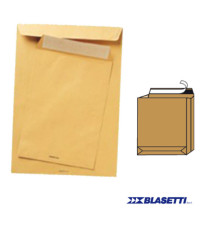 Busta a sacco Monodex - soffietti laterali - fondo quadro - strip adesivo - 25 x 35,3 x 4 cm - 120 gr - avana - Blasetti Busta a sacco Monodex - soffietti laterali - fondo quadro - strip adesivo - 25 x 35,3 x 4 cm - 120 gr - avana - Blasetti