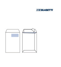 Busta a sacco Self - con finestra - strip adesivo - 23 x 33 cm - 100 gr - bianco - Blasetti - conf. 500 pezzi Busta a sacco Self - con finestra - strip adesivo - 23 x 33 cm - 100 gr - bianco - Blasetti - conf. 500 pezzi