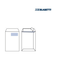 Busta a sacco Self - con finestra - strip adesivo - 23 x 33 cm - 100 gr - bianco - Blasetti - conf. 500 pezzi Busta a sacco Self - con finestra - strip adesivo - 23 x 33 cm - 100 gr - bianco - Blasetti - conf. 500 pezzi