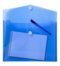 Busta a tasca con chiusura in velcro - PPL - 24x32 cm - blu/trasparente - Exacompta Busta a tasca con chiusura in velcro - PPL - 24x32 cm - blu/trasparente - Exacompta