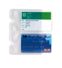 Busta porta card - 5,8x8,7 cm - 2 tasche - trasparente - Sei Rota Busta porta card - 5,8x8,7 cm - 2 tasche - trasparente - Sei Rota