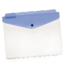 Buste a foratura universale con bottone e separatori - 21x29,7 cm - trasparente - Beautone - conf. 5 pezzi Buste a foratura universale con bottone e separatori - 21x29,7 cm - trasparente - Beautone - conf. 5 pezzi