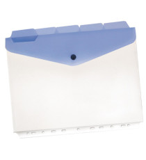 Buste a foratura universale con bottone e separatori - 21x29,7 cm - trasparente - Beautone - conf. 5 pezzi Buste a foratura universale con bottone e separatori - 21x29,7 cm - trasparente - Beautone - conf. 5 pezzi