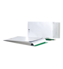 Buste a sacco Securitex - con soffietti - C4 - 22,9 x 32,4 x 3,8 cm - 130 gr - bianco - Bong Packaging - conf. 100 pezzi
