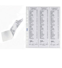 Buste forate per scontrini fiscali - 6 Spazi - 25,2 x 30,7 cm - trasparente - Favorit - conf. 10 pezzi