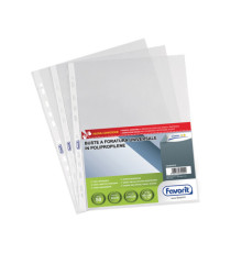 Buste forate Special PP - Linear - liscio - 22 x 30 cm - trasparente - Favorit - conf. 50 pezzi