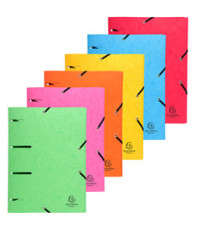 Cartellina 3 lembi forata - con elastico Punchy - cartoncino lustré - A4 - colori assortiti - Exacompta Cartellina 3 lembi forata - con elastico Punchy - cartoncino lustré - A4 - colori assortiti - Exacompta