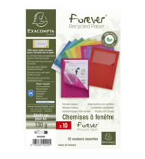 Cartellina a L Forever - con finestra - 130g - 22 x 31 cm - colori assortiti - Exacompta - conf. 10 pezzi Cartellina a L Forever - con finestra - 130g - 22 x 31 cm - colori assortiti - Exacompta - conf. 10 pezzi