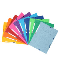 Cartellina con elastico - cartoncino Lustrè - 3 lembi - 24 x 32 cm - colori assortiti - Exacompta