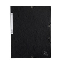 Cartellina con elastico - cartoncino lustrè - 3 lembi - 400 gr - 24x32 cm - nero - Exacompta Cartellina con elastico - cartoncino lustrè - 3 lembi - 400 gr - 24x32 cm - nero - Exacompta