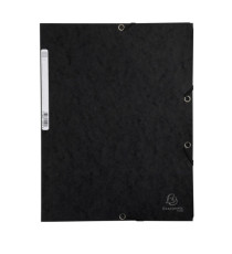 Cartellina con elastico - cartoncino lustrè - 3 lembi - 400 gr - 24x32 cm - nero - Exacompta Cartellina con elastico - cartoncino lustrè - 3 lembi - 400 gr - 24x32 cm - nero - Exacompta