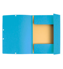 Cartellina con elastico - cartoncino lustrè - 3 lembi - 400 gr - 24x32 cm - turchese - Exacompta Cartellina con elastico - cartoncino lustrè - 3 lembi - 400 gr - 24x32 cm - turchese - Exacompta