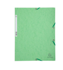 Cartellina con elastico - cartoncino lustrè - 3 lembi - 400 gr - 24x32 cm - verde tiglio - Exacompta Cartellina con elastico - cartoncino lustrè - 3 lembi - 400 gr - 24x32 cm - verde tiglio - Exacompta
