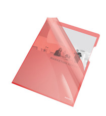 Cartelline a L - PVC - liscio - 21 x 29,7 cm - rosso cristallo - Esselte - conf. 25 pezzi