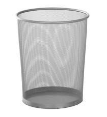 Cestino gettacarte - tondo - metallo traforato - grigio argento - Perfetto