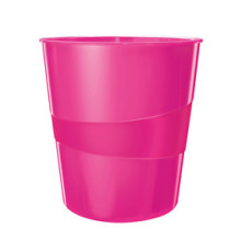 Cestino gettacarte WOW - altezza 32,4  cm - diametro 29 cm - 15 L - fucsia metallizzato - Leitz Cestino gettacarte WOW - altezza 32,4  cm - diametro 29 cm - 15 L - fucsia metallizzato - Leitz