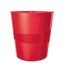 Cestino gettacarte WOW - altezza 32,4 cm - diametro 29 cm - 15 L - rosso - Leitz