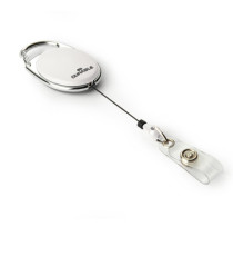 Chiocciola YO-YO Style per portabadge - bianco - filo retrattile 80 cm - Durable - conf. 10 pezzi