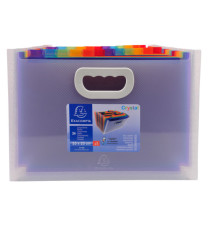 Classificatore con maniglia Crystal - 24 tasche - 33 x 23.5 x 25 cm - PP - Exacompta